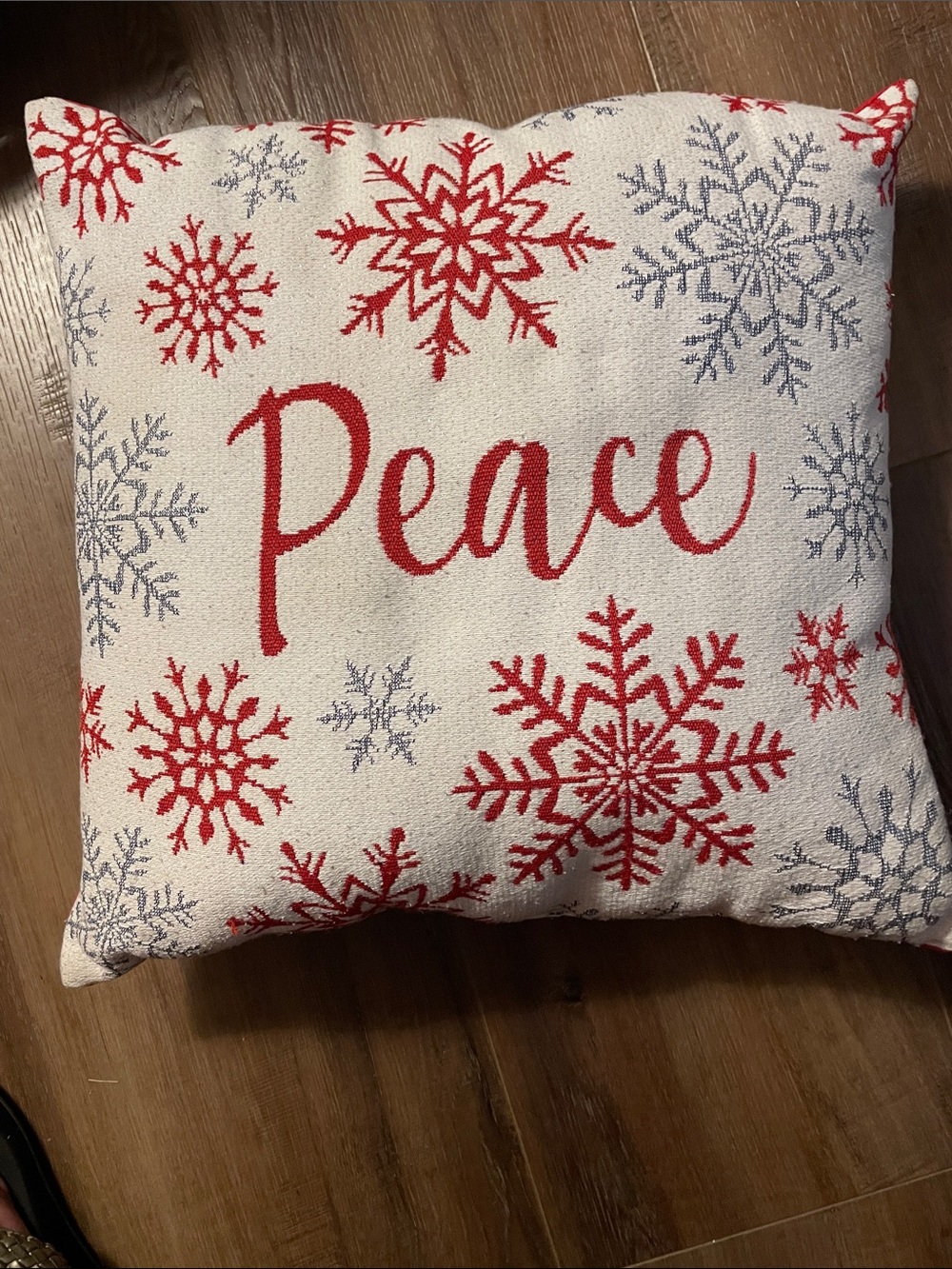 Holiday Time “Peace”Throw Pillow 16” x 16”